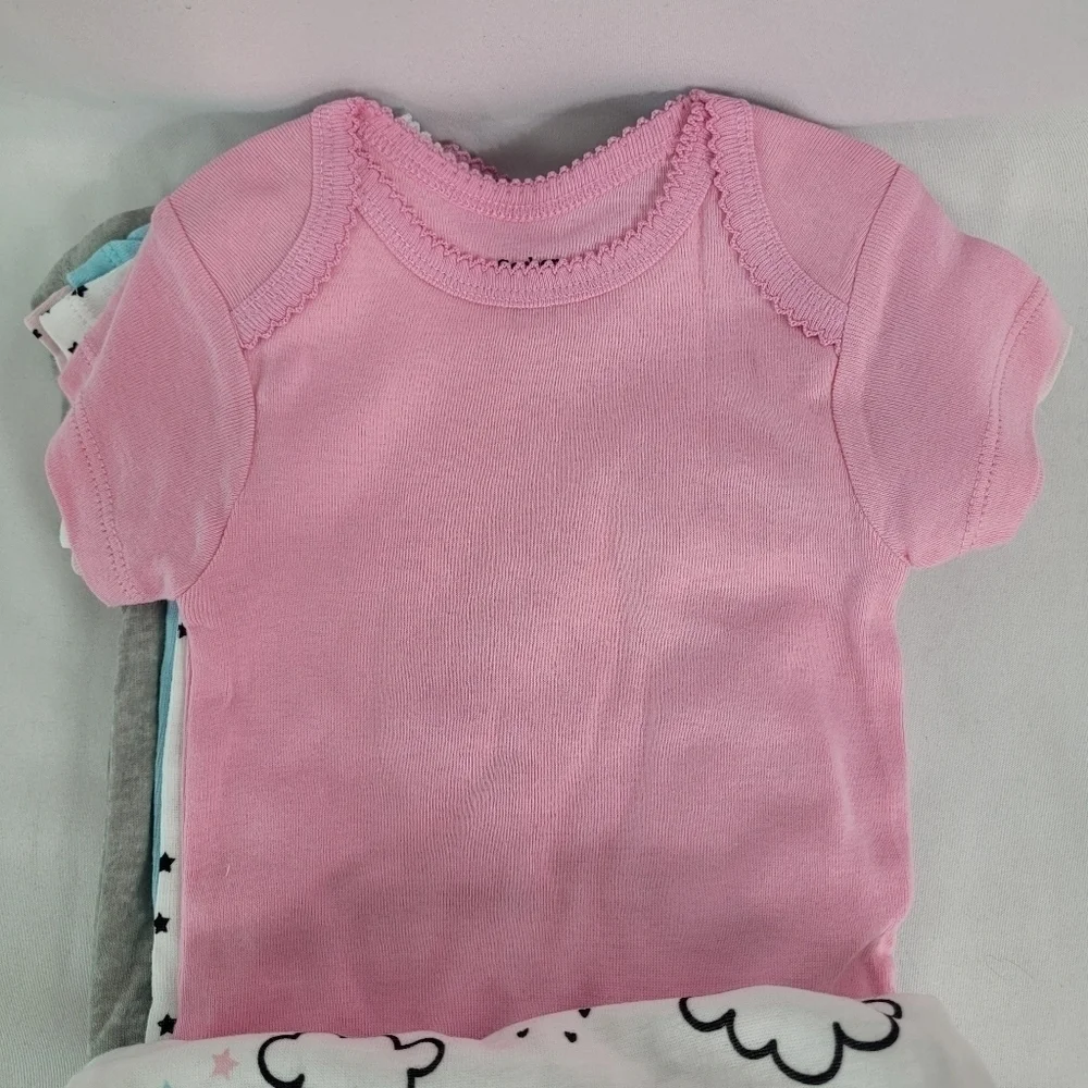 NWT Gerber 8 Pack Babygirl Short Sleeve Onesie Bodysuit 6-9 Months Assorted